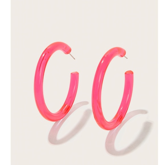 Urban Outfitters Jewelry - 🆕 PRICE DROP 🎉 Neon Pink Big Hoop Earrings
